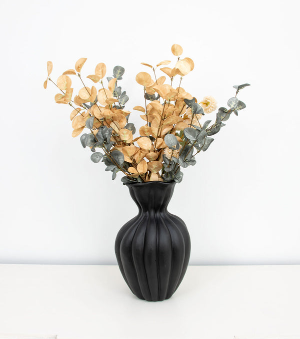 Zeugma Earth Black Clay Pot – Stylish 8" Wide, Durable & Lightweight Design For Home Or Garden Décor!   Nw240456-bk