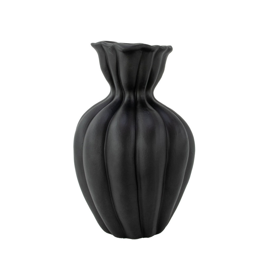 Zeugma Earth Black Clay Pot – Stylish 8" Wide, Durable & Lightweight Design For Home Or Garden Décor!   Nw240456-bk
