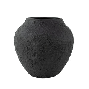 Zeugma Black Textured Pot - Earthy Black Clay Planter, 11" Wide, Stylish Home Decor For Indoor Plants   Nw240333n-bk