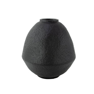Zeugma Black Urn 40335b - Elegant Earth Black Clay Design, Perfect For Memorials & Home Décor, 8" Square   Nw240335b-black