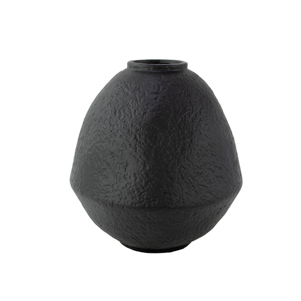 Zeugma Black Urn 40335b - Elegant Earth Black Clay Design, Perfect For Memorials & Home Décor, 8" Square   Nw240335b-black