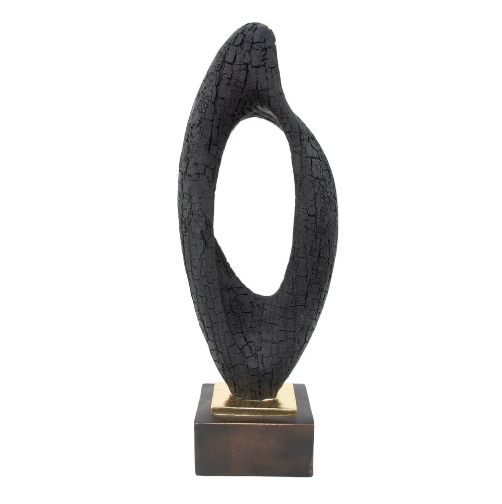 Zeugma Black Wood Sculpture - Elegant Resin Art Piece, 20" Tall, Perfect For Home Or Office Décor!   Cf1230433-0503