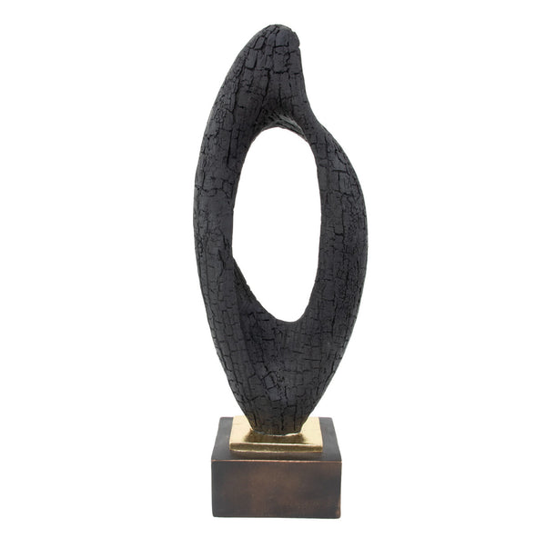 Zeugma Black Wood Sculpture - Elegant Resin Art Piece, 20" Tall, Perfect For Home Or Office Décor!   Cf1230433-0503