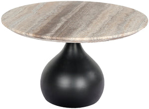 Bolb BLB-002 18"H x 32"W x 32"D Coffee Table BLB002-183232  Top: Cream; Base: Black Surya