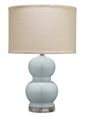 Jamie Young Co. Bubble Hand Blown Glass Table Lamp Stacked Orb Design with Linen Drum Shade BLBUBSB255MD