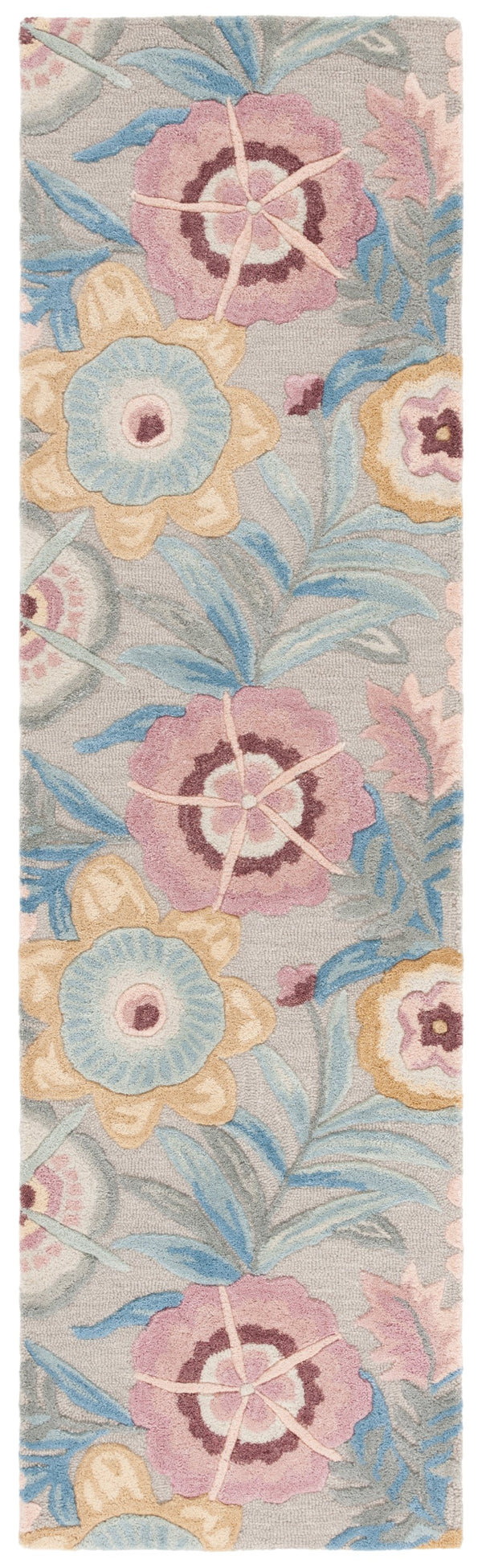 Safavieh Bellagio Hand-tufted Area Rug - Elegant Floral Design In Grey And Pink For Luxurious Comfort Grey ,Pink 80% Wool,20% Cotton Blg101u-5