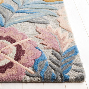Safavieh Bellagio Hand-tufted Area Rug - Elegant Floral Design In Grey And Pink For Luxurious Comfort Grey ,Pink 80% Wool,20% Cotton Blg101u-5