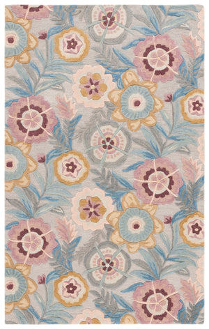 Safavieh Bellagio Hand-tufted Area Rug - Elegant Floral Design In Grey And Pink For Luxurious Comfort Grey ,Pink 80% Wool,20% Cotton Blg101u-5