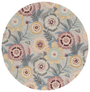 Safavieh Bellagio Hand-tufted Area Rug - Elegant Floral Design In Grey And Pink For Luxurious Comfort Grey ,Pink 80% Wool,20% Cotton Blg101u-5