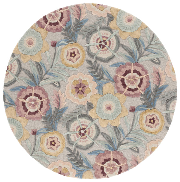 Safavieh Bellagio Hand-tufted Area Rug - Elegant Floral Design In Grey And Pink For Luxurious Comfort Grey ,Pink 80% Wool,20% Cotton Blg101u-5