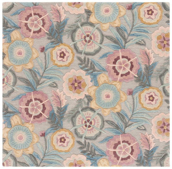 Safavieh Bellagio Hand-tufted Area Rug - Elegant Floral Design In Grey And Pink For Luxurious Comfort Grey ,Pink 80% Wool,20% Cotton Blg101u-5
