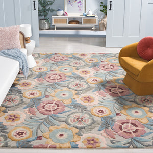 Safavieh Bellagio Hand-tufted Area Rug - Elegant Floral Design In Grey And Pink For Luxurious Comfort Grey ,Pink 80% Wool,20% Cotton Blg101u-5