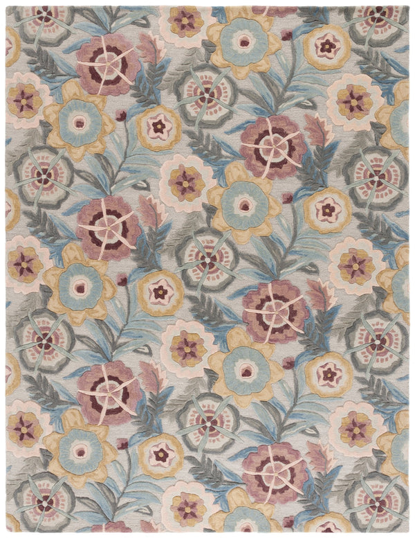 Safavieh Bellagio Hand-tufted Area Rug - Elegant Floral Design In Grey And Pink For Luxurious Comfort Grey ,Pink 80% Wool,20% Cotton Blg101u-5