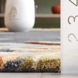 Safavieh Bellagio Hand-tufted Floral Area Rug In Luxurious Wool Blend For Timeless Elegance And Comfort Grey ,Rust 80% Wool,20% Cotton Blg102f-8