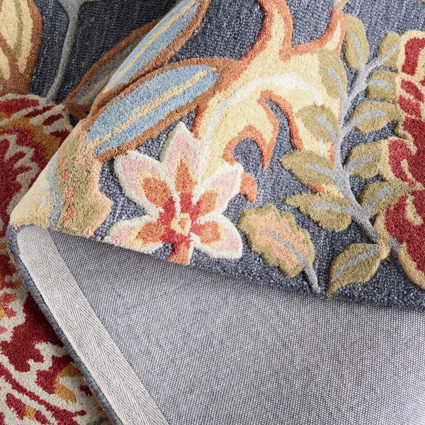 Safavieh Bellagio Hand-tufted Floral Area Rug In Luxurious Wool Blend For Timeless Elegance And Comfort Grey ,Rust 80% Wool,20% Cotton Blg102f-8