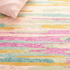 Safavieh Bellagio Handcrafted Area Rug - Vibrant Yellow And Green Abstract Design For Luxurious Living Spaces Yellow ,Green 80% Wool 20% Cotton Blg201c-28