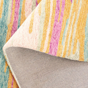 Safavieh Bellagio Handcrafted Area Rug - Vibrant Yellow And Green Abstract Design For Luxurious Living Spaces Yellow ,Green 80% Wool 20% Cotton Blg201c-28