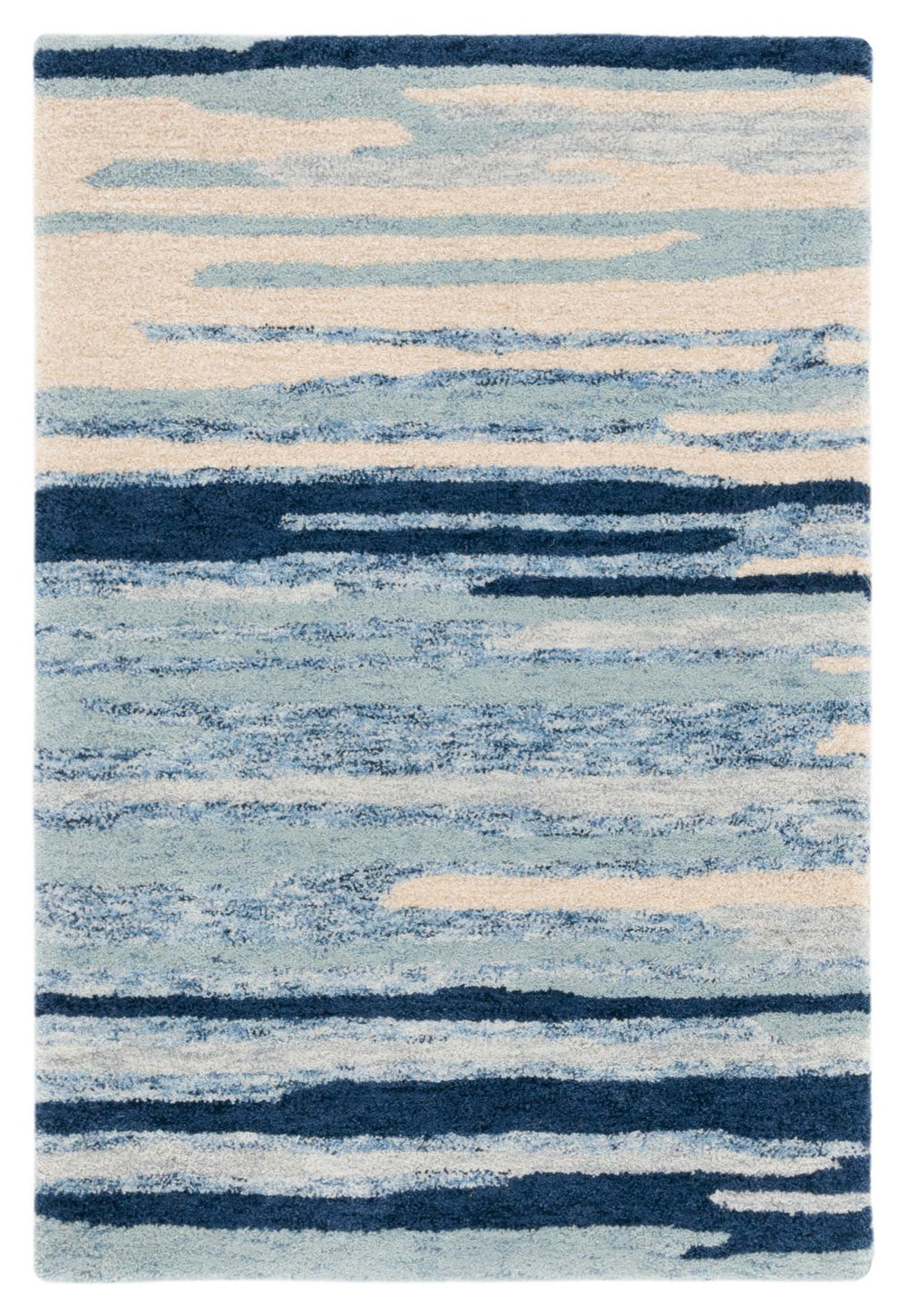 Safavieh Bellagio Handcrafted Area Rug - Vibrant Yellow And Green Abstract Design For Luxurious Living Spaces Blue ,Ivory 80% Wool 20% Cotton Blg201m-8