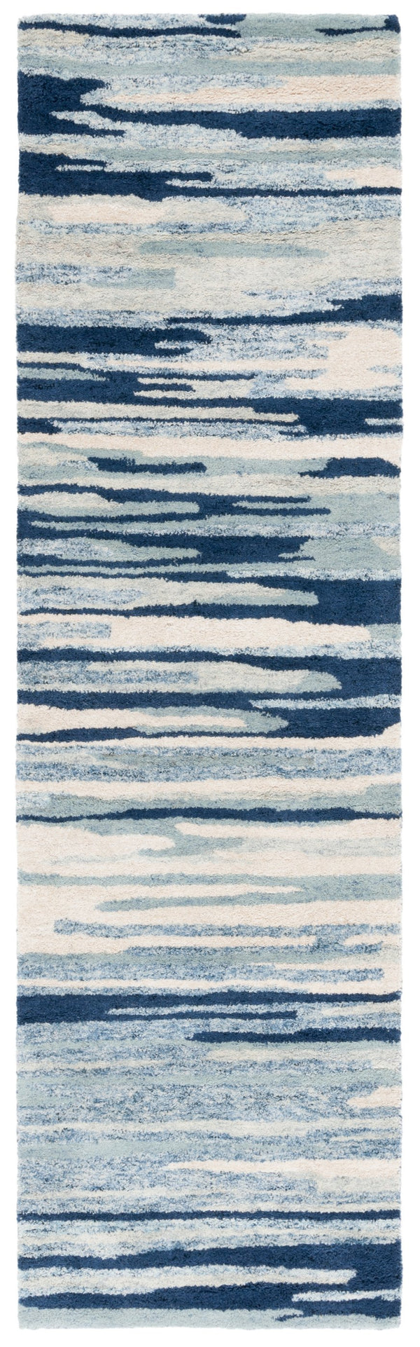 Safavieh Bellagio Handcrafted Area Rug - Vibrant Yellow And Green Abstract Design For Luxurious Living Spaces Blue ,Ivory 80% Wool 20% Cotton Blg201m-8