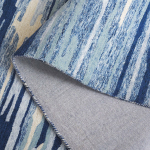 Safavieh Bellagio Handcrafted Area Rug - Vibrant Yellow And Green Abstract Design For Luxurious Living Spaces Blue ,Ivory 80% Wool 20% Cotton Blg201m-8