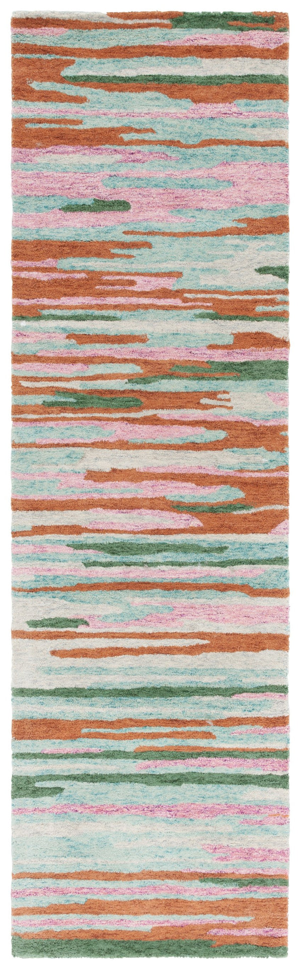 Safavieh Bellagio Handcrafted Area Rug - Vibrant Yellow And Green Abstract Design For Luxurious Living Spaces Green ,Pink 80% Wool 20% Cotton Blg201y-6sq