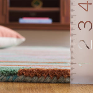 Safavieh Bellagio Handcrafted Area Rug - Vibrant Yellow And Green Abstract Design For Luxurious Living Spaces Green ,Pink 80% Wool 20% Cotton Blg201y-6sq