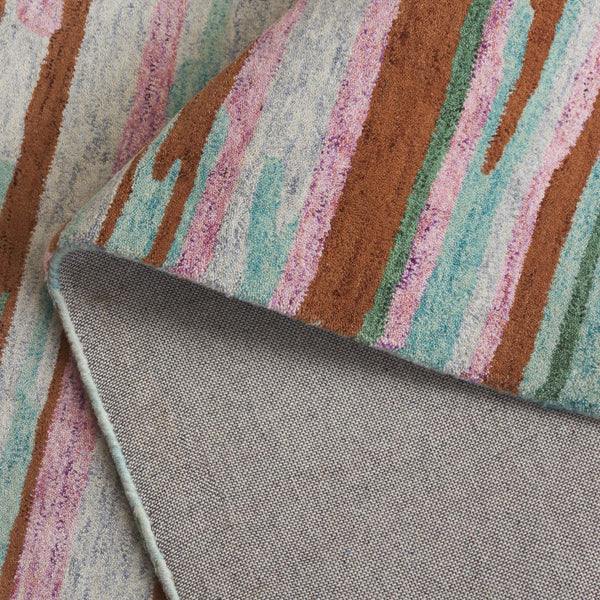 Safavieh Bellagio Handcrafted Area Rug - Vibrant Yellow And Green Abstract Design For Luxurious Living Spaces Green ,Pink 80% Wool 20% Cotton Blg201y-6sq