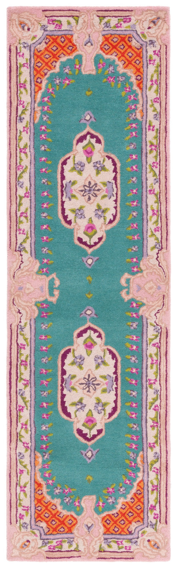 Safavieh Bellagio Exquisite Hand-tufted Wool Area Rug - Vibrant Colors & Timeless Sophistication For Any Space Blue ,Pink Wool Blg535m-10sq