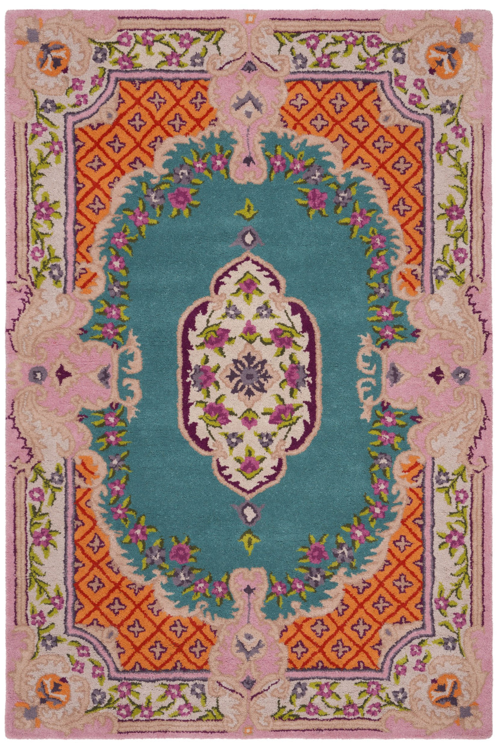 Safavieh Bellagio Exquisite Hand-tufted Wool Area Rug - Vibrant Colors & Timeless Sophistication For Any Space Blue ,Pink Wool Blg535m-10sq
