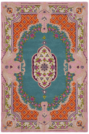 Safavieh Bellagio Exquisite Hand-tufted Wool Area Rug - Vibrant Colors & Timeless Sophistication For Any Space Blue ,Pink Wool Blg535m-10sq