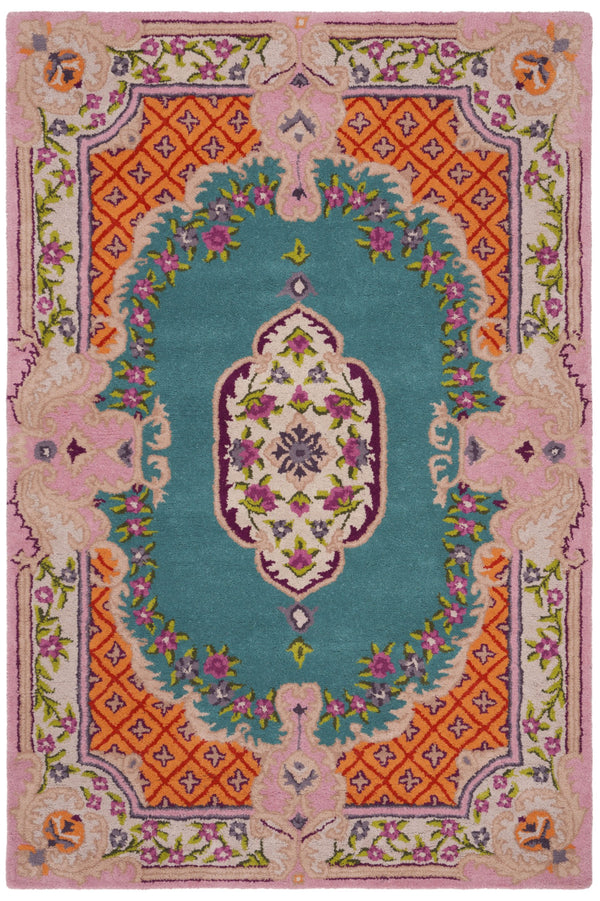 Safavieh Bellagio Exquisite Hand-tufted Wool Area Rug - Vibrant Colors & Timeless Sophistication For Any Space Blue ,Pink Wool Blg535m-10sq