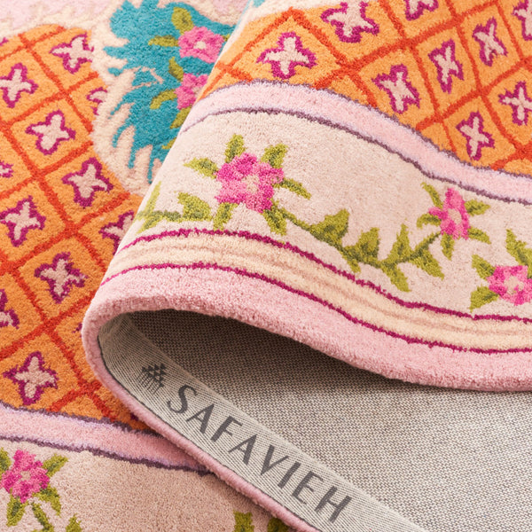 Safavieh Bellagio Exquisite Hand-tufted Wool Area Rug - Vibrant Colors & Timeless Sophistication For Any Space Blue ,Pink Wool Blg535m-10sq