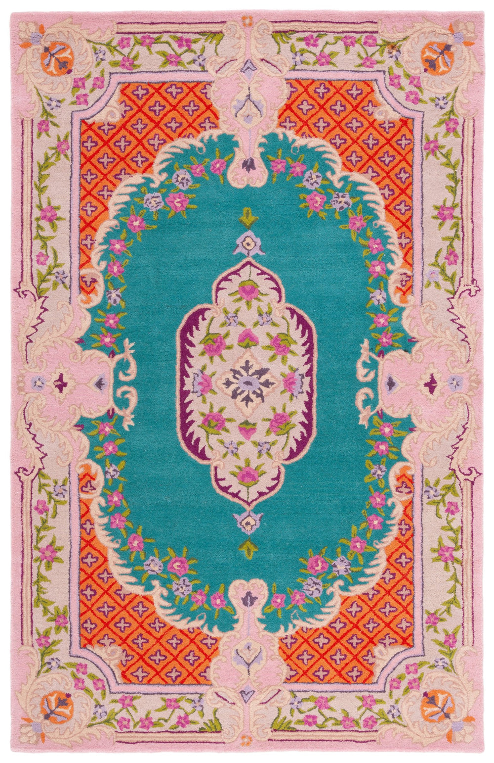 Safavieh Bellagio Exquisite Hand-tufted Wool Area Rug - Vibrant Colors & Timeless Sophistication For Any Space Blue ,Pink Wool Blg535m-10sq