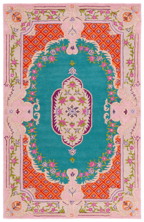 Safavieh Bellagio Exquisite Hand-tufted Wool Area Rug - Vibrant Colors & Timeless Sophistication For Any Space Blue ,Pink Wool Blg535m-10sq