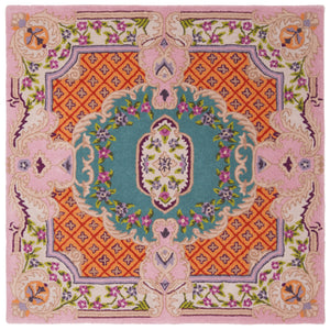 Safavieh Bellagio Exquisite Hand-tufted Wool Area Rug - Vibrant Colors & Timeless Sophistication For Any Space Blue ,Pink Wool Blg535m-10sq