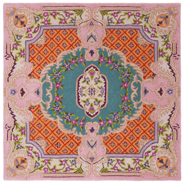 Safavieh Bellagio Exquisite Hand-tufted Wool Area Rug - Vibrant Colors & Timeless Sophistication For Any Space Blue ,Pink Wool Blg535m-10sq