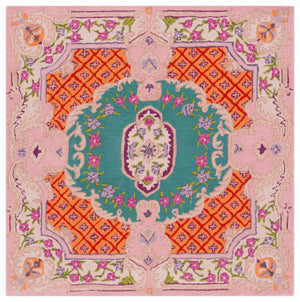 Safavieh Bellagio Exquisite Hand-tufted Wool Area Rug - Vibrant Colors & Timeless Sophistication For Any Space Blue ,Pink Wool Blg535m-10sq