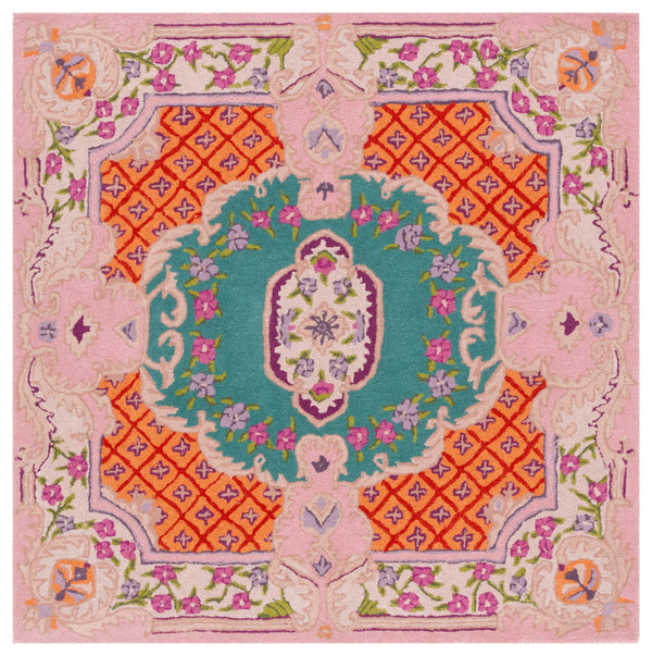 Safavieh Bellagio Exquisite Hand-tufted Wool Area Rug - Vibrant Colors & Timeless Sophistication For Any Space Blue ,Pink Wool Blg535m-10sq