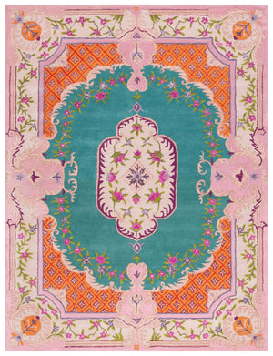 Safavieh Bellagio Exquisite Hand-tufted Wool Area Rug - Vibrant Colors & Timeless Sophistication For Any Space Blue ,Pink Wool Blg535m-10sq