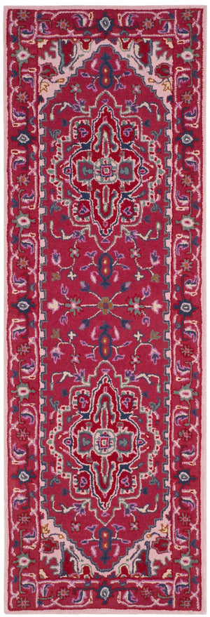 Safavieh Bellagio Hand Tufted Wool Area Rug - Exquisite Red And Pink Medallion Design For Luxurious Spaces Red ,Pink Wool Blg546a-8