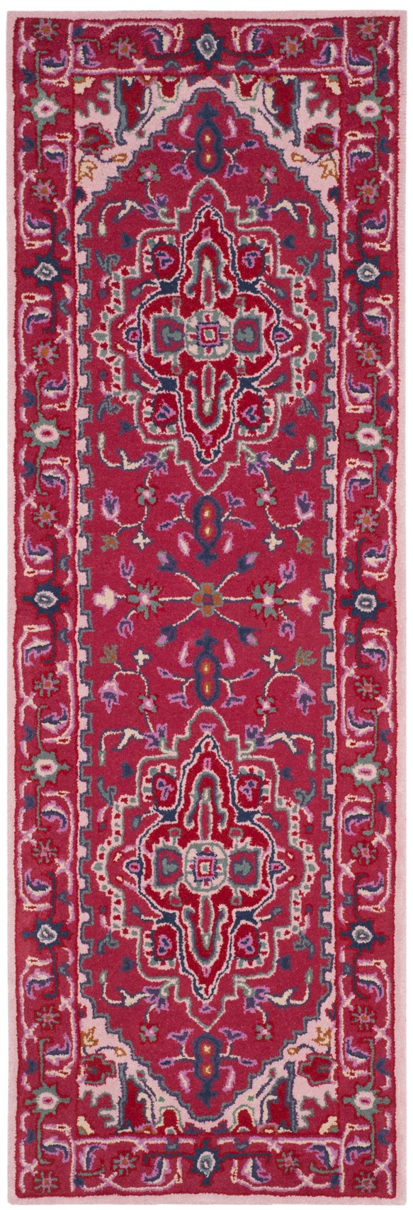 Safavieh Bellagio Hand Tufted Wool Area Rug - Exquisite Red And Pink Medallion Design For Luxurious Spaces Red ,Pink Wool Blg546a-8