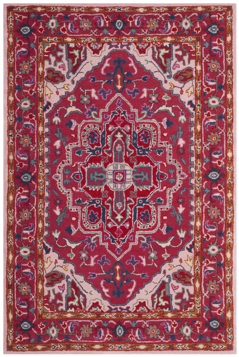 Safavieh Bellagio Hand Tufted Wool Area Rug - Exquisite Red And Pink Medallion Design For Luxurious Spaces Red ,Pink Wool Blg546a-8