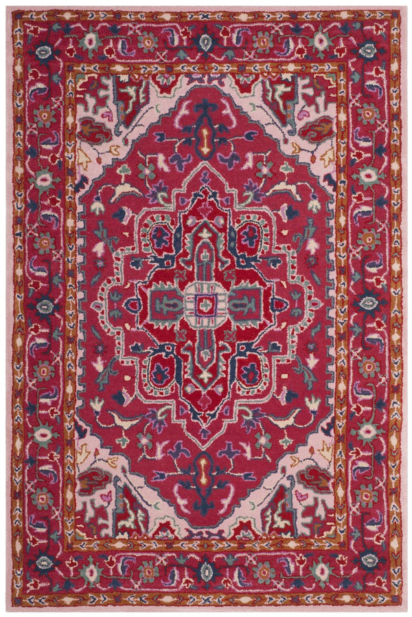 Safavieh Bellagio Hand Tufted Wool Area Rug - Exquisite Red And Pink Medallion Design For Luxurious Spaces Red ,Pink Wool Blg546a-8
