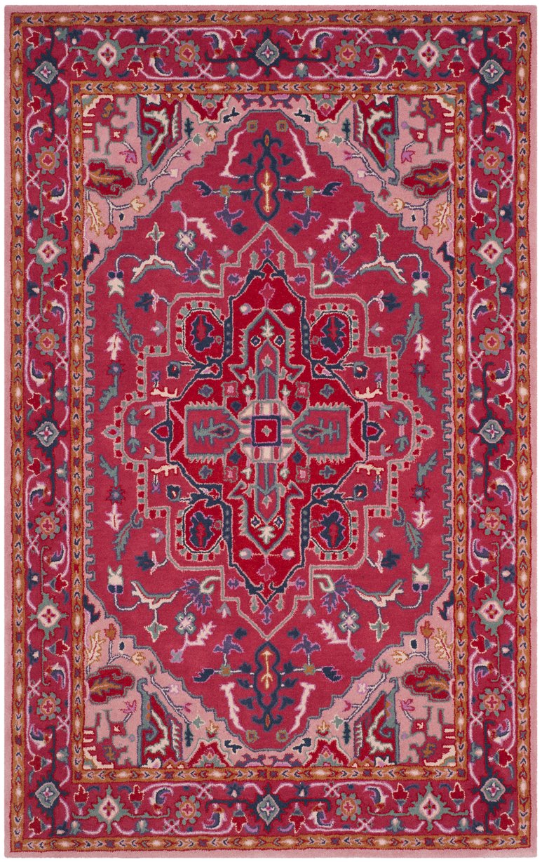 Safavieh Bellagio Hand Tufted Wool Area Rug - Exquisite Red And Pink Medallion Design For Luxurious Spaces Red ,Pink Wool Blg546a-8