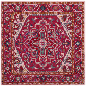 Safavieh Bellagio Hand Tufted Wool Area Rug - Exquisite Red And Pink Medallion Design For Luxurious Spaces Red ,Pink Wool Blg546a-8