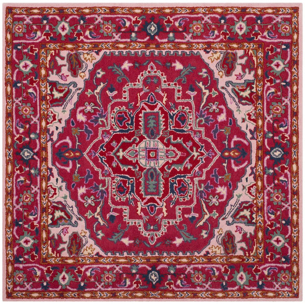 Safavieh Bellagio Hand Tufted Wool Area Rug - Exquisite Red And Pink Medallion Design For Luxurious Spaces Red ,Pink Wool Blg546a-8