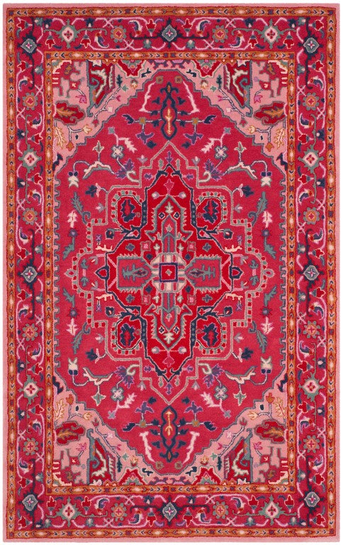 Safavieh Bellagio Hand Tufted Wool Area Rug - Exquisite Red And Pink Medallion Design For Luxurious Spaces Red ,Pink Wool Blg546a-8