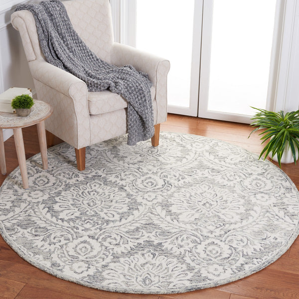 Safavieh Blossom 106 Hand Tufted Country and Floral Rug Grey / Ivory BLM106H-4