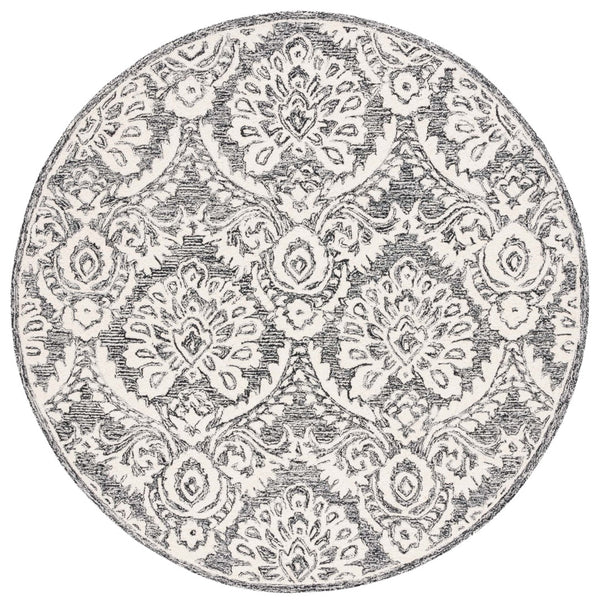 Safavieh Blossom 106 Hand Tufted Country and Floral Rug Black / Ivory BLM106Z-6R