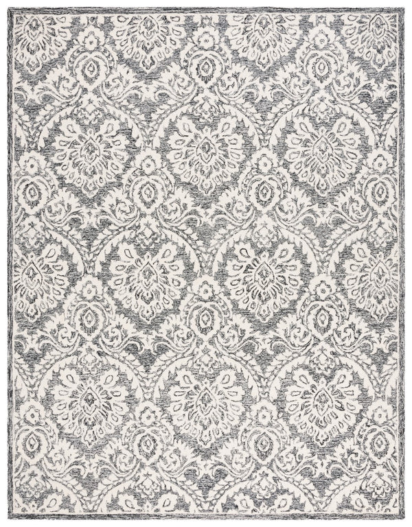 Safavieh Blossom 106 Hand Tufted Country and Floral Rug Black / Ivory BLM106Z-8